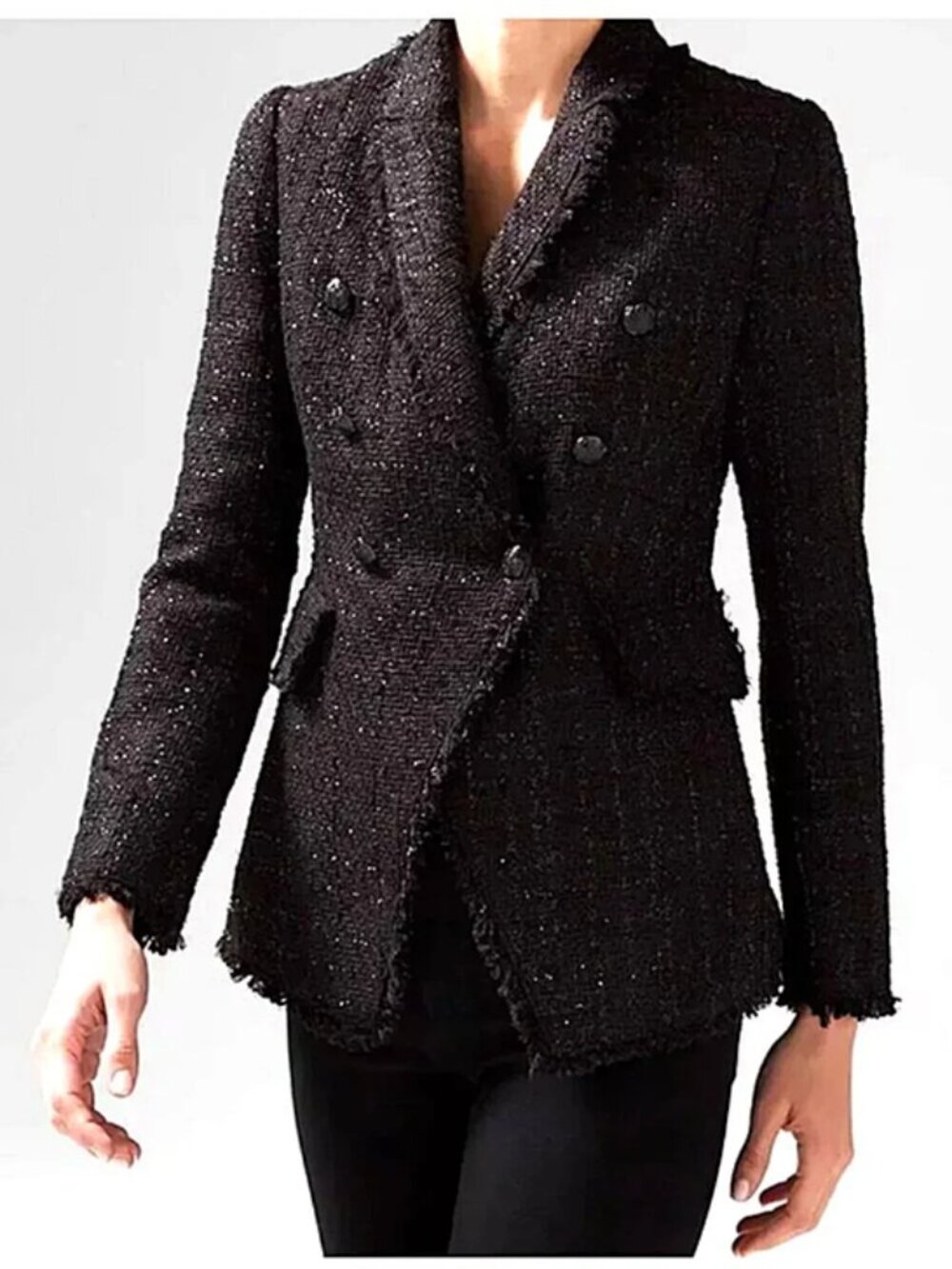 White House Black Market Metallic Textured Studio Jacket size 6